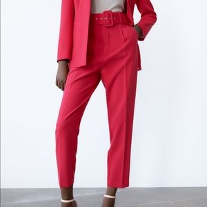 NWT Zara High-waisted pants with belt Size XS